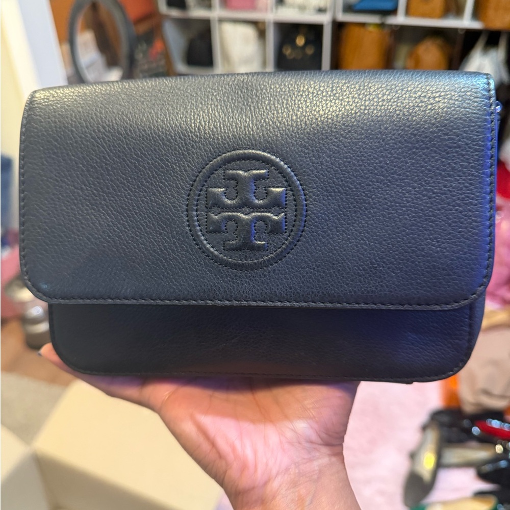 Tory Burch black Leather Clutch - Picture 1 of 7
